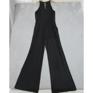 Goldray Jumpsuit Womens Large Black Halter Wide Leg Sleeveless Keyhole WGK70287